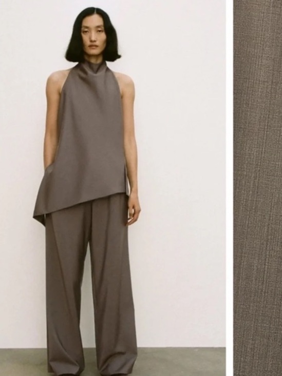Zara Pants - Zara *Set* Taupe Halter Top & Wide-Leg Pants Set